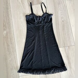Vtg Victoria's Secret 06 Sexy Little Things Nylon Black Dress Slip Small Medium